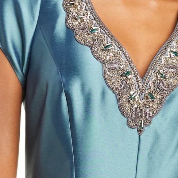 Theia Couture gown NWT size 14 mother of bride formal GORGEOUS jade green - Picture 3 of 7